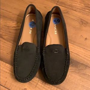 NWT coach gray leather suede flats